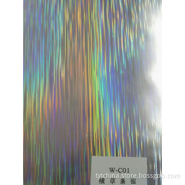 Silver silk style holographic hot stamping film for leather, textile